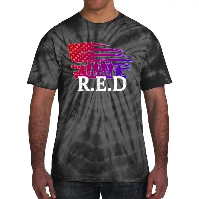 Red Friday Troopers Flag Tie-Dye T-Shirt