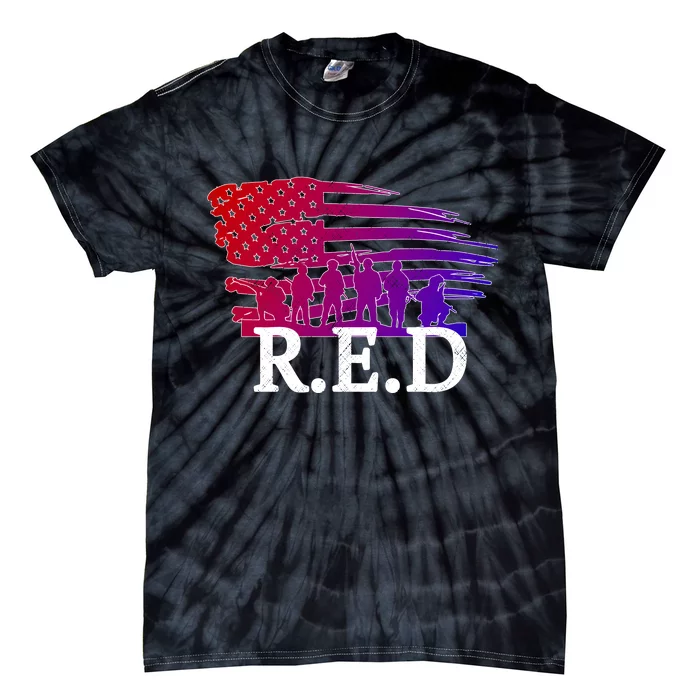 Red Friday Troopers Flag Tie-Dye T-Shirt