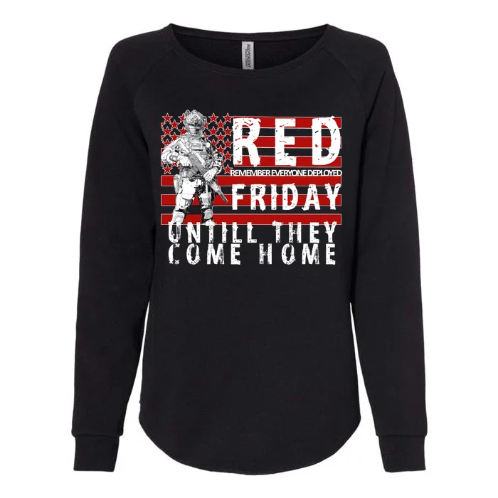 Red Friday Until They All Come Home Support Our Veterans Womens California Wash Sweatshirt