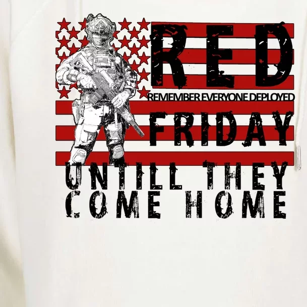 Red Friday Until They All Come Home Support Our Veterans Womens Funnel Neck Pullover Hood