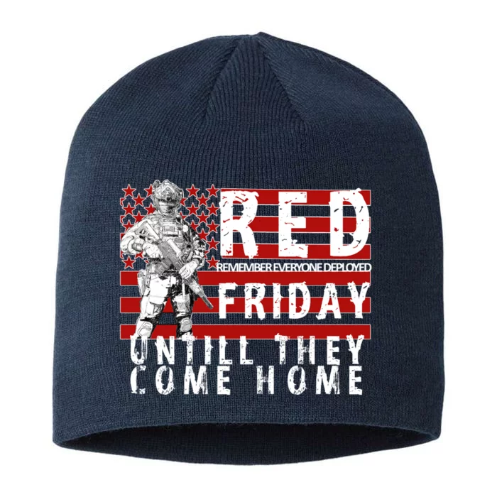 Red Friday Until They All Come Home Support Our Veterans 8 1/2in Sustainable Knit Beanie