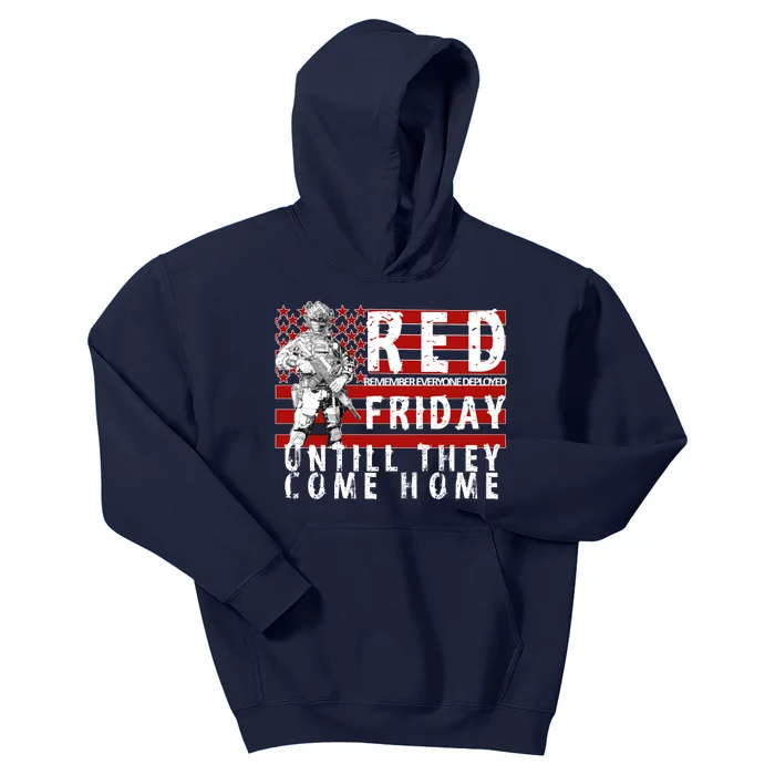 Red Friday Until They All Come Home Support Our Veterans Kids Hoodie