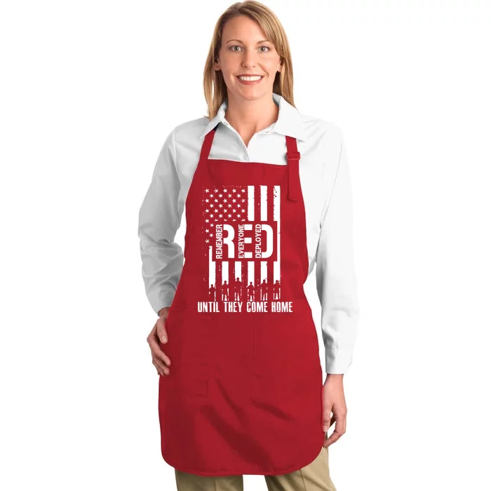 Red Friday Until They Come Home Full-Length Apron With Pocket