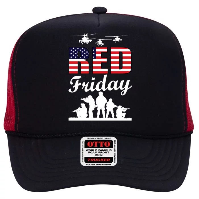 Red Friday Veterans Tribute High Crown Mesh Trucker Hat