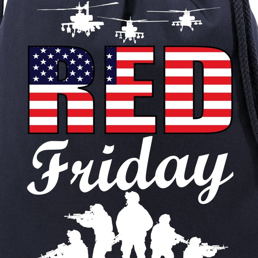 Red Friday Veterans Tribute Drawstring Bag