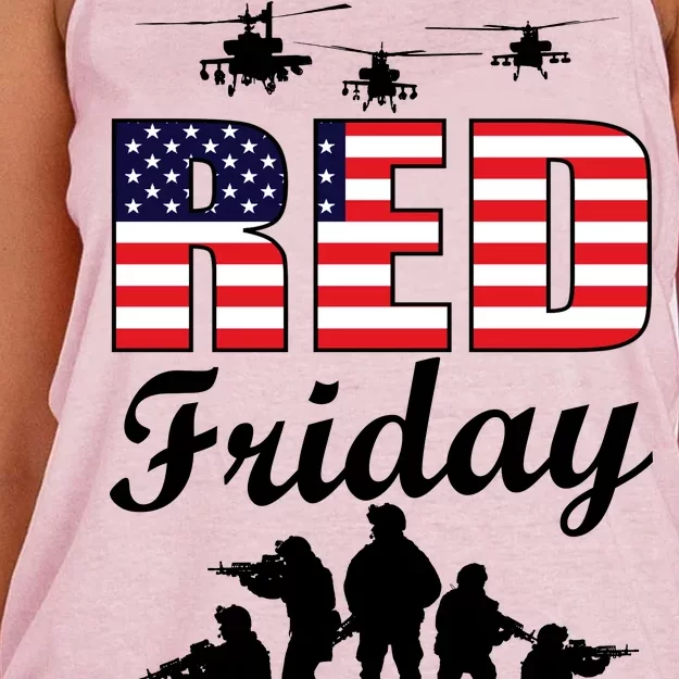 Red Friday Veterans Tribute Women's Knotted Racerback Tank