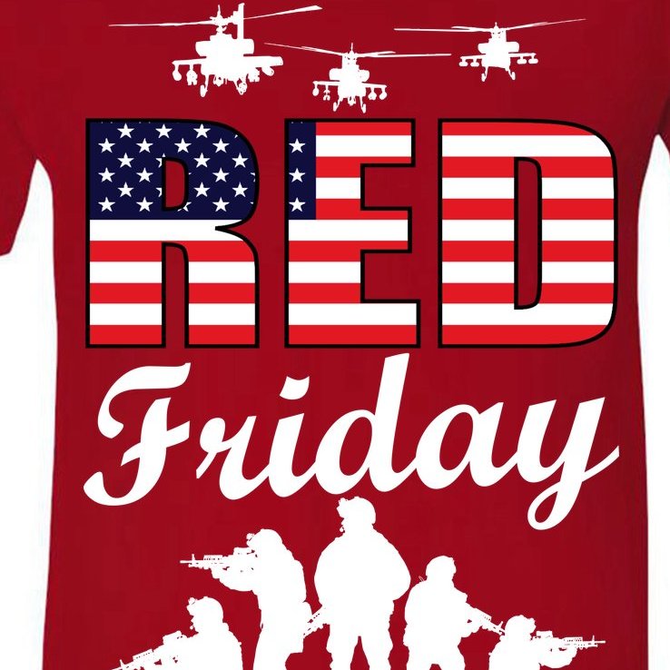 Red Friday Veterans Tribute V-Neck T-Shirt
