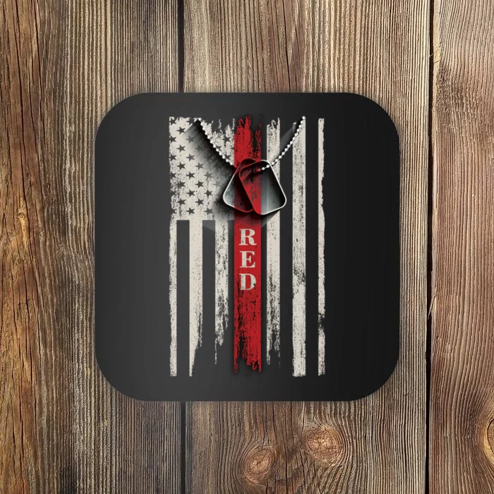 Red Friday Vintage American Flag Coaster