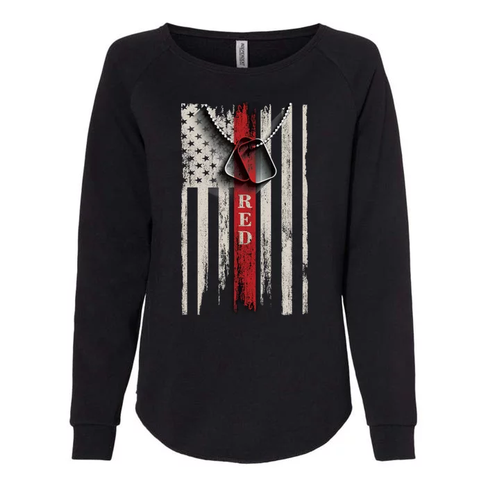 Red Friday Vintage American Flag Womens California Wash Sweatshirt