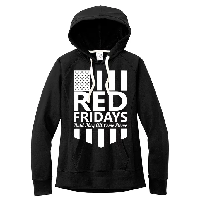 Red Fridays Military Flag Women's Fleece Hoodie