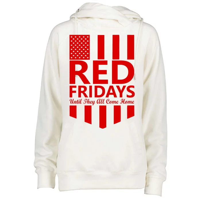 Red Fridays Military Flag Womens Funnel Neck Pullover Hood