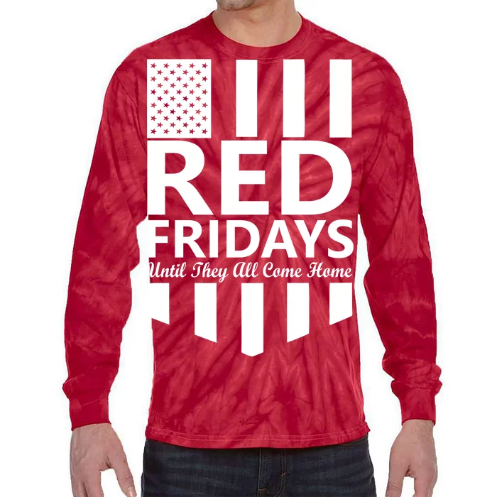 Red Fridays Military Flag Tie-Dye Long Sleeve Shirt