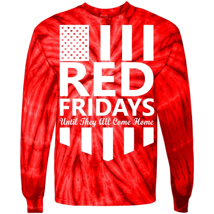 Red Fridays Military Flag Tie-Dye Long Sleeve Shirt