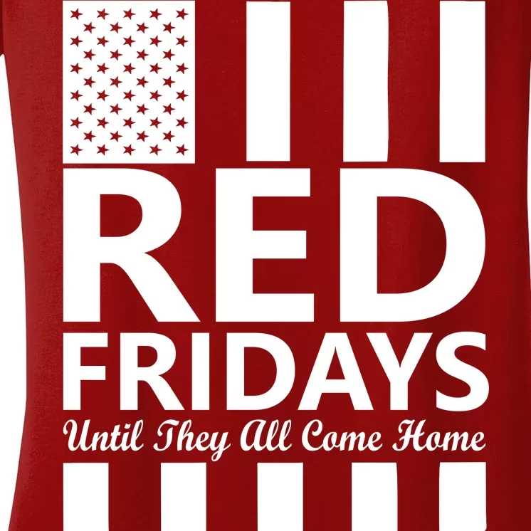 Red Fridays Military Flag Women's V-Neck T-Shirt