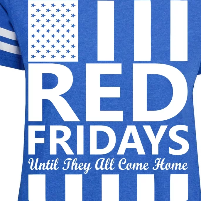 Red Fridays Military Flag Enza Ladies Jersey Football T-Shirt