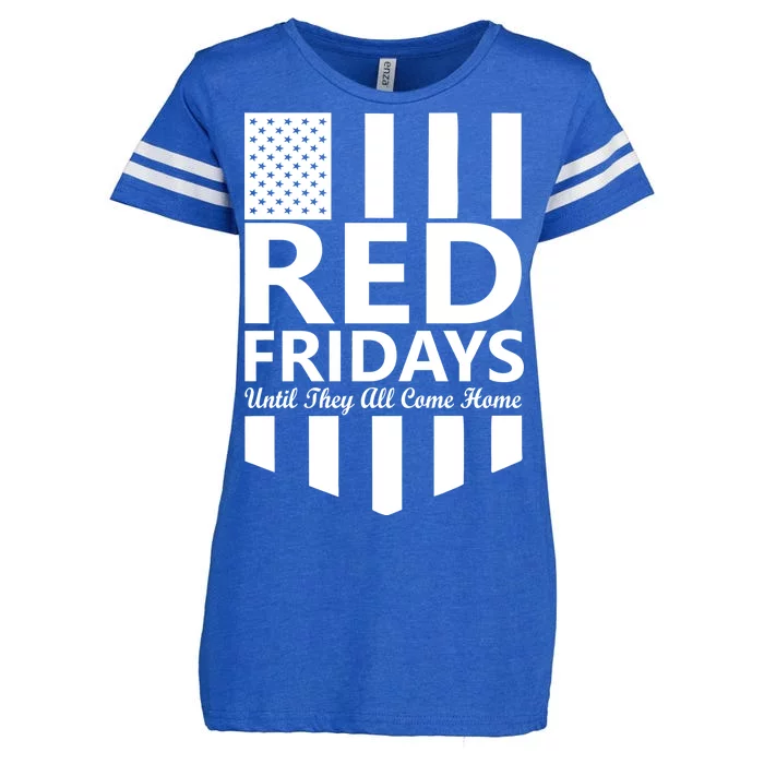 Red Fridays Military Flag Enza Ladies Jersey Football T-Shirt