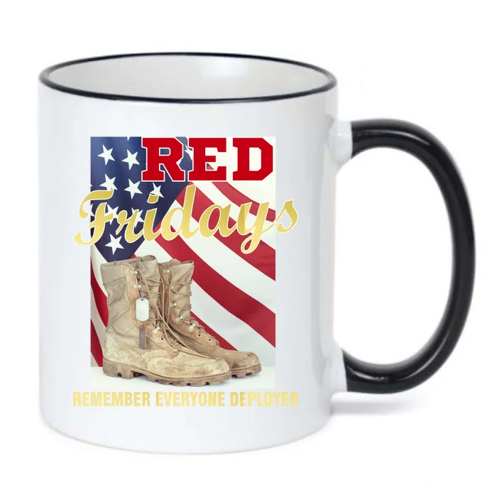 Red Fridays Remember Everyone Deployed Black Color Changing Mug