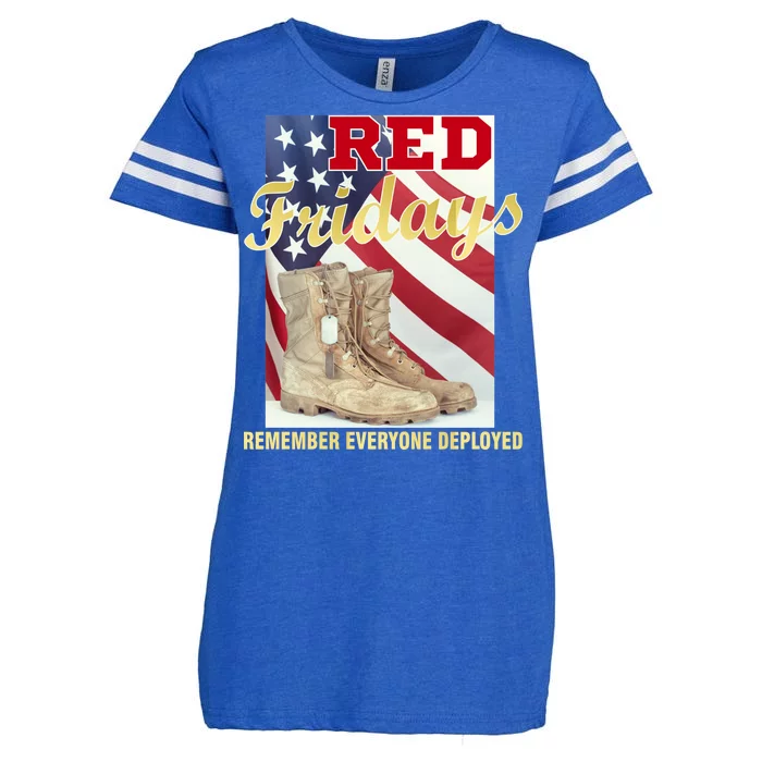 Red Fridays Remember Everyone Deployed Enza Ladies Jersey Football T-Shirt