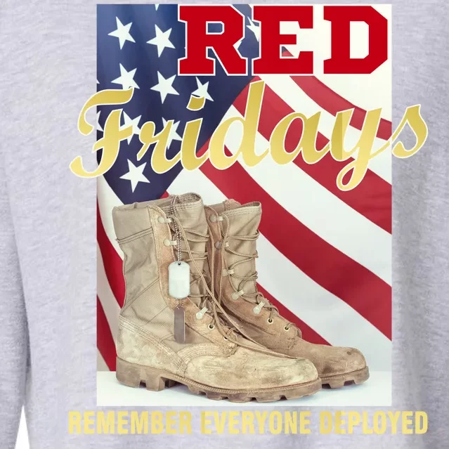 Red Fridays Remember Everyone Deployed Cropped Pullover Crew