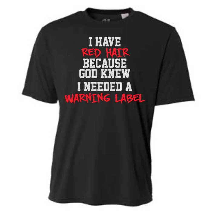 Red Head Warning Label Cooling Performance Crew T-Shirt