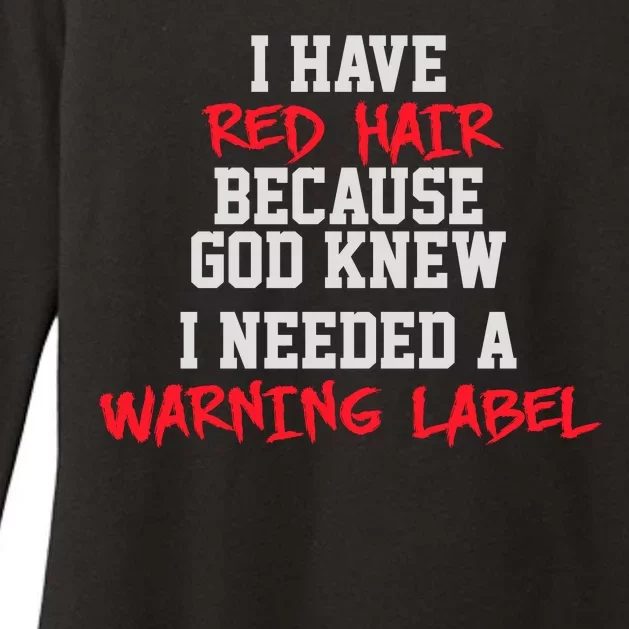 Red Head Warning Label Womens CVC Long Sleeve Shirt