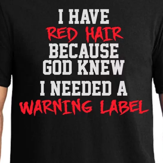 Red Head Warning Label Pajama Set