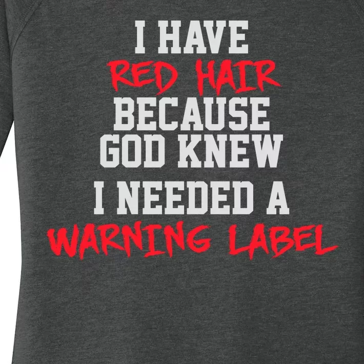 Red Head Warning Label Women's Perfect Tri Tunic Long Sleeve Shirt