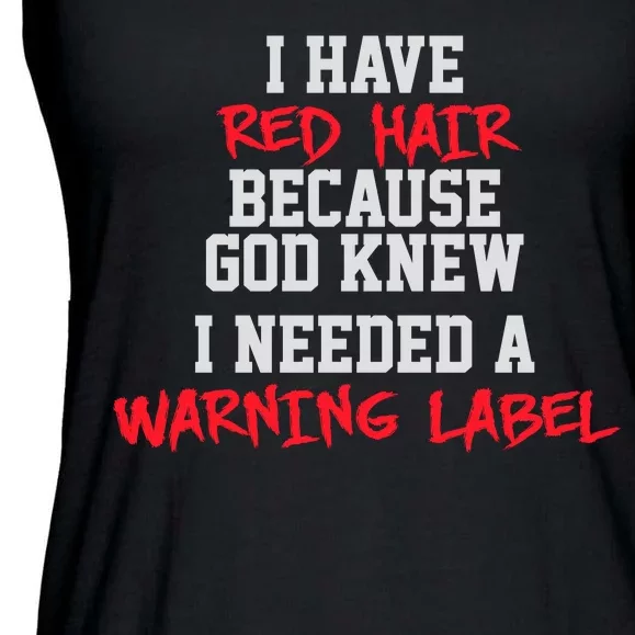 Red Head Warning Label Ladies Essential Flowy Tank