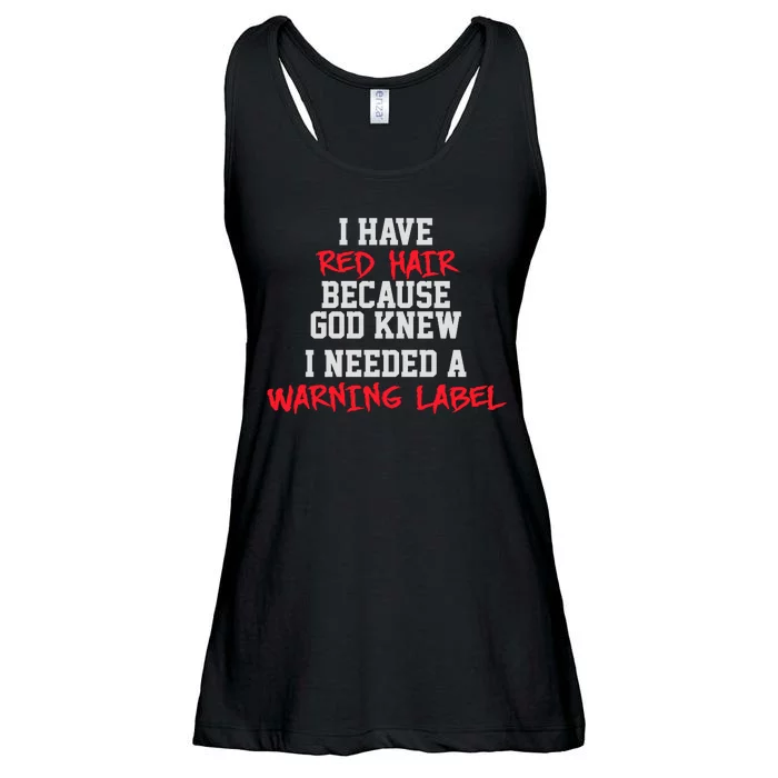 Red Head Warning Label Ladies Essential Flowy Tank