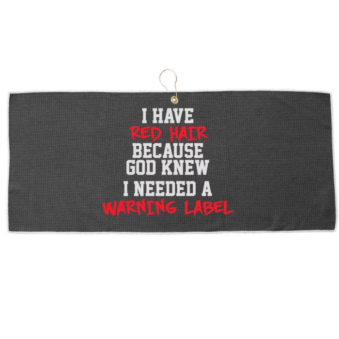 Red Head Warning Label Large Microfiber Waffle Golf Towel