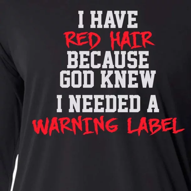 Red Head Warning Label Cooling Performance Long Sleeve Crew