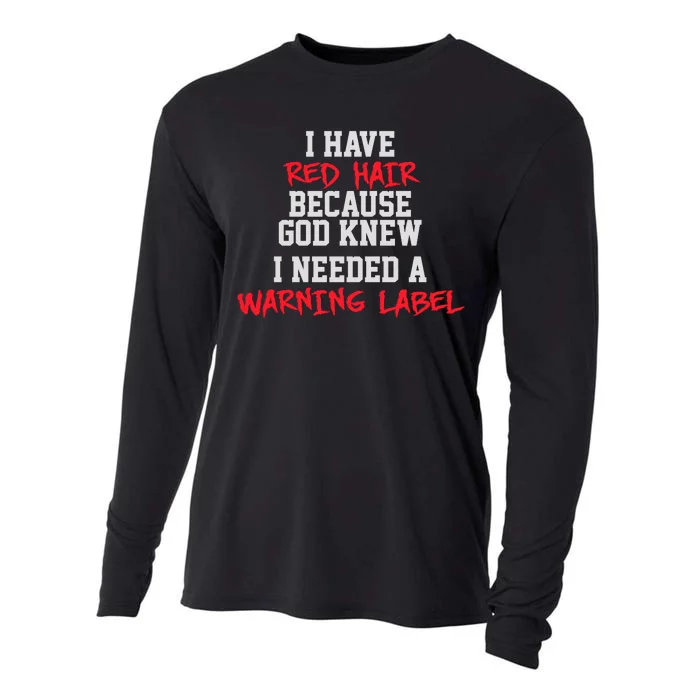 Red Head Warning Label Cooling Performance Long Sleeve Crew