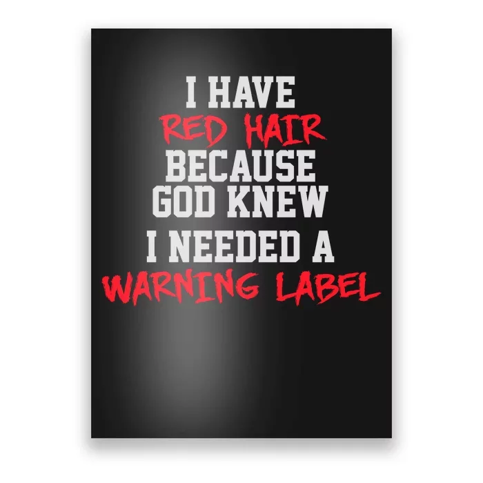 Red Head Warning Label Poster