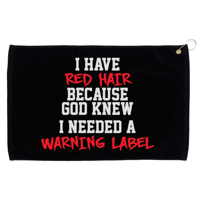 Red Head Warning Label Grommeted Golf Towel