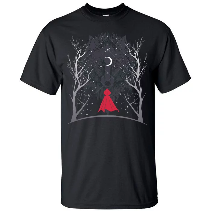 Red Hood Night Wolf Moon Crest Tall T-Shirt