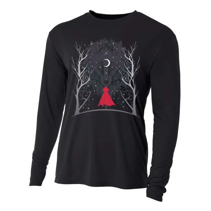 Red Hood Night Wolf Moon Crest Cooling Performance Long Sleeve Crew