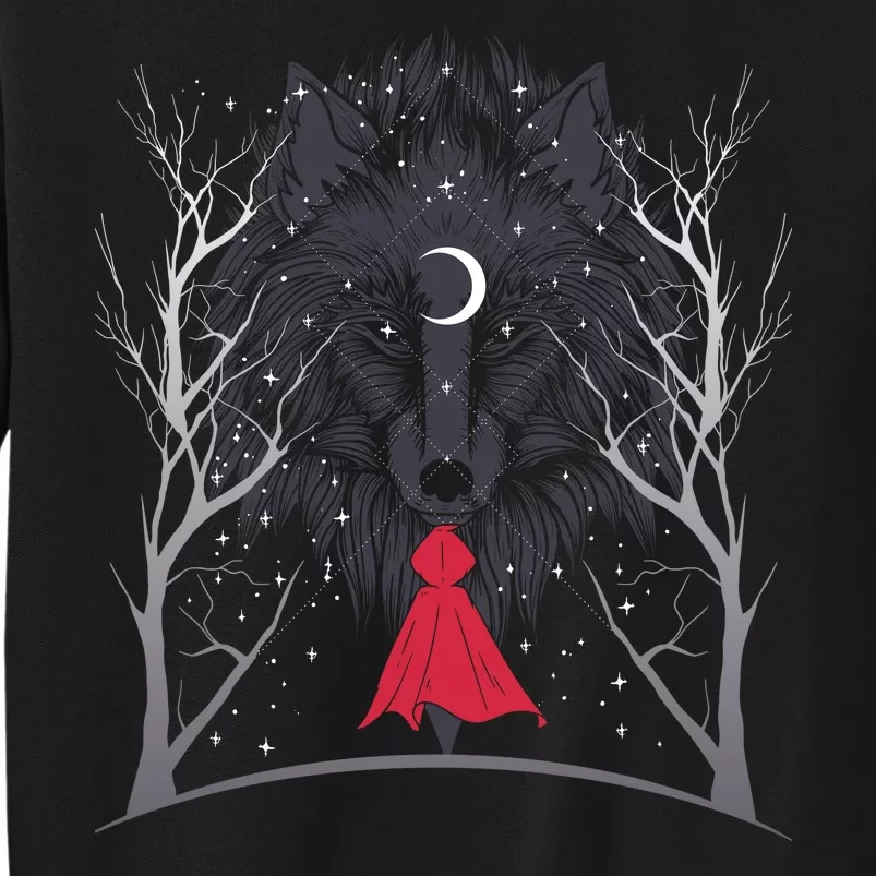 Red Hood Night Wolf Moon Crest Tall Sweatshirt