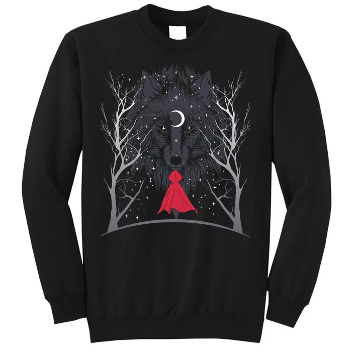 Red Hood Night Wolf Moon Crest Tall Sweatshirt