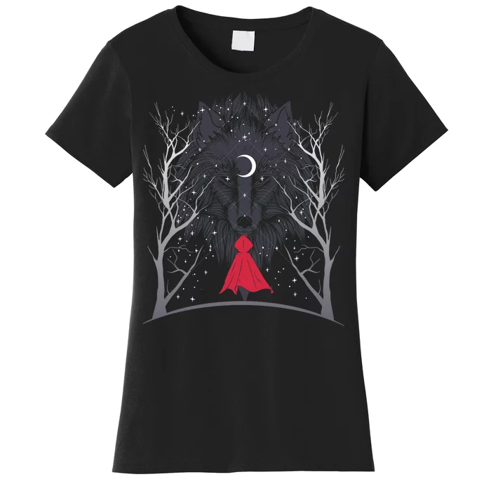 Red Hood Night Wolf Moon Crest Women's T-Shirt