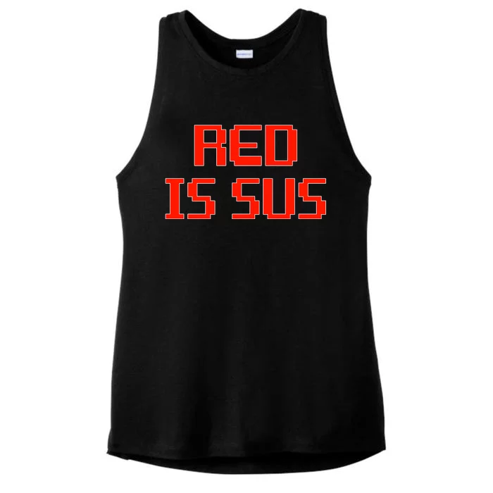 Red Is Sus Imposter Among Us Ladies Tri-Blend Wicking Tank