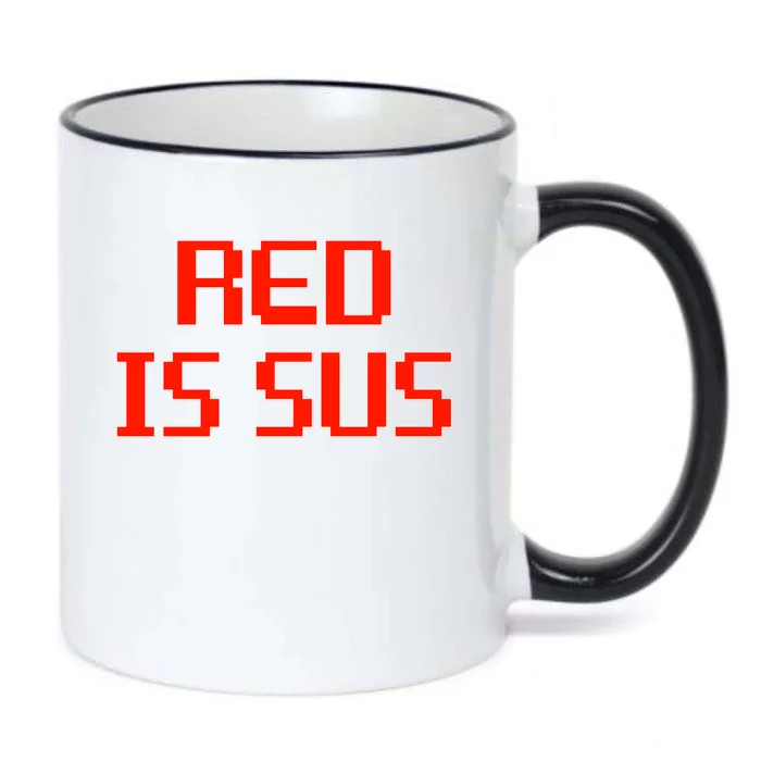 Red Is Sus Imposter Among Us Black Color Changing Mug