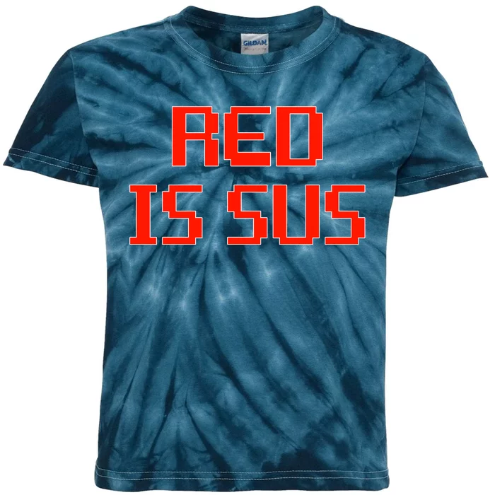 Red Is Sus Imposter Among Us Kids Tie-Dye T-Shirt