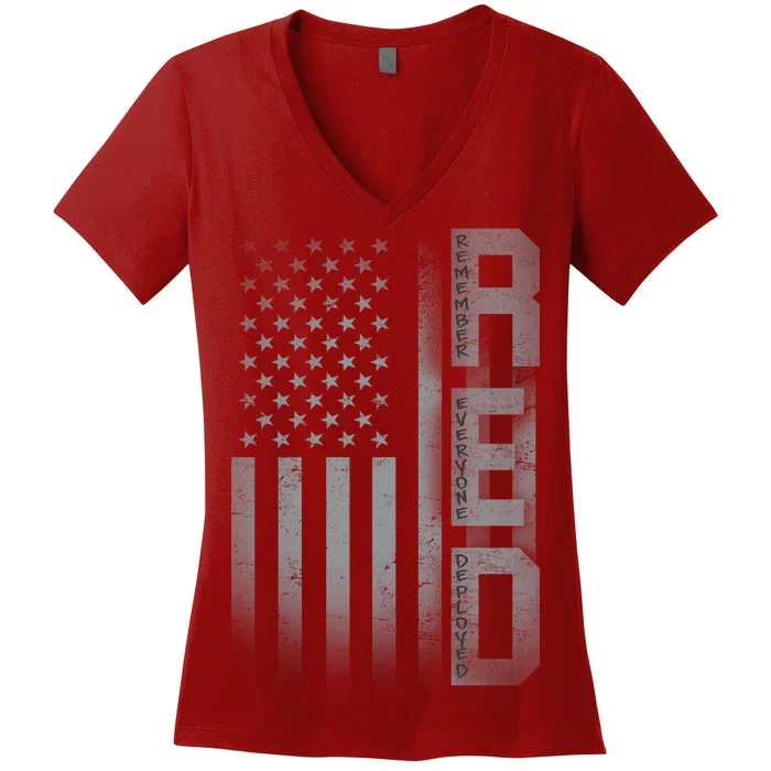 RED Remember Everyone Deployed Women's V-Neck T-Shirt