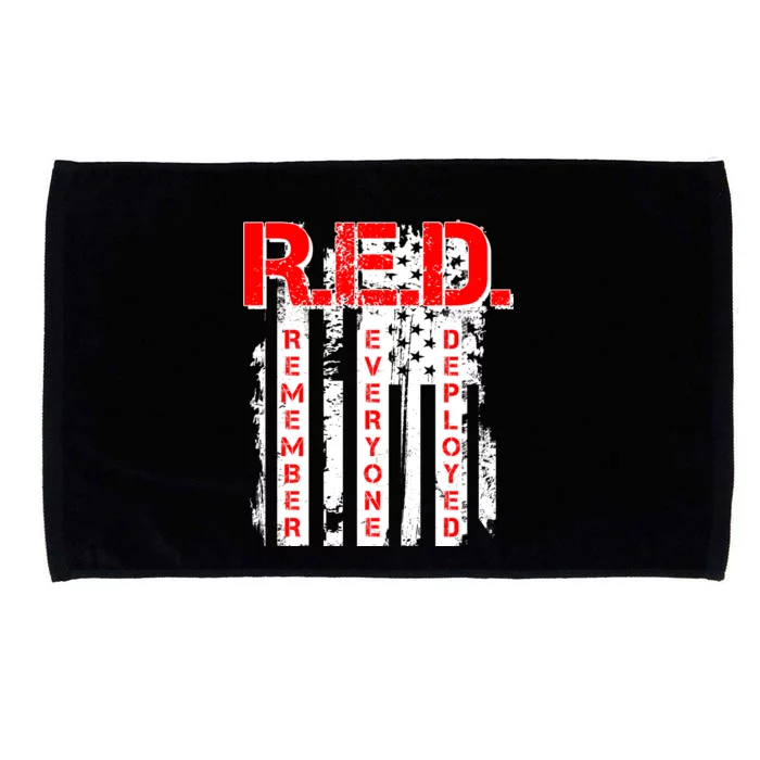 RED Remember Everyone Deployed Distressed Flag Microfiber Hand Towel