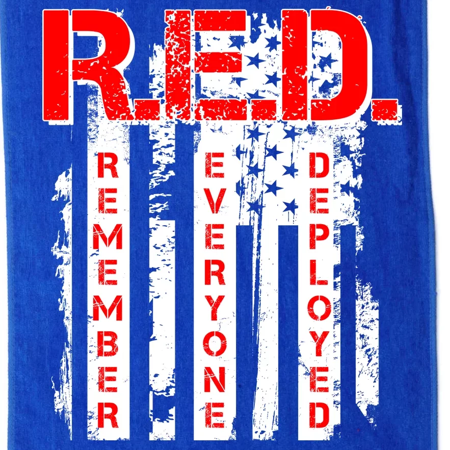 RED Remember Everyone Deployed Distressed Flag Platinum Collection Golf Towel