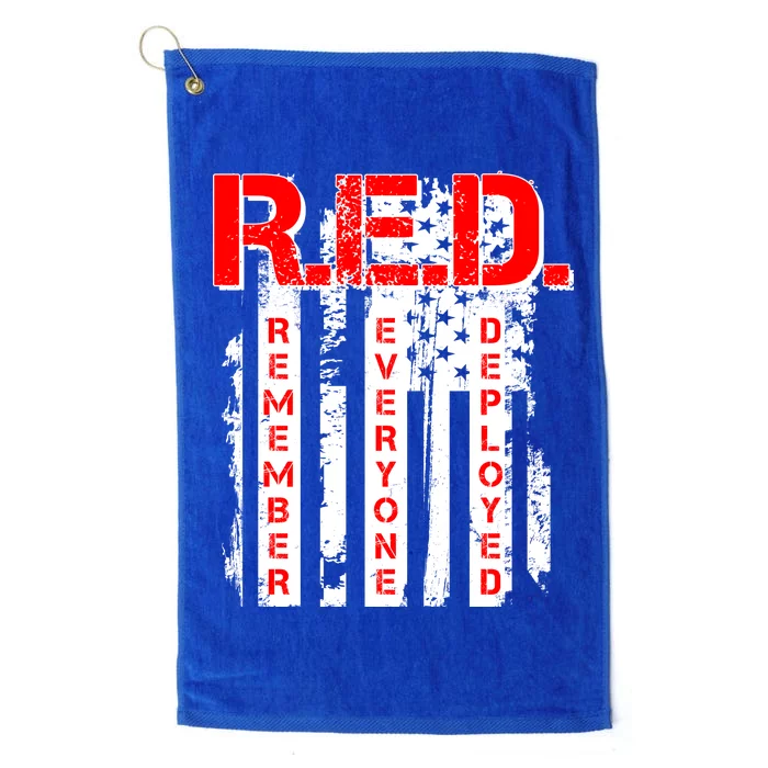 RED Remember Everyone Deployed Distressed Flag Platinum Collection Golf Towel