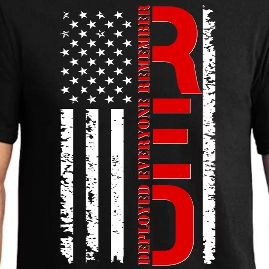 RED Remember Everyone Deployed Distressed US Flag Pajama Set