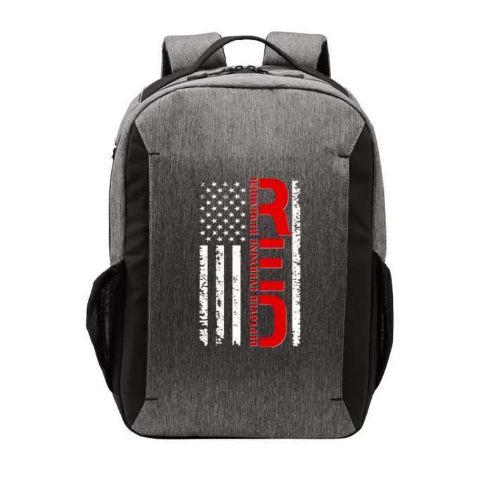 RED Remember Everyone Deployed Distressed US Flag Vector Backpack