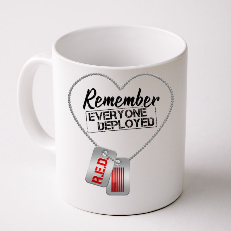 RED Remember Everyone Deployed Dog tags Coffee Mug