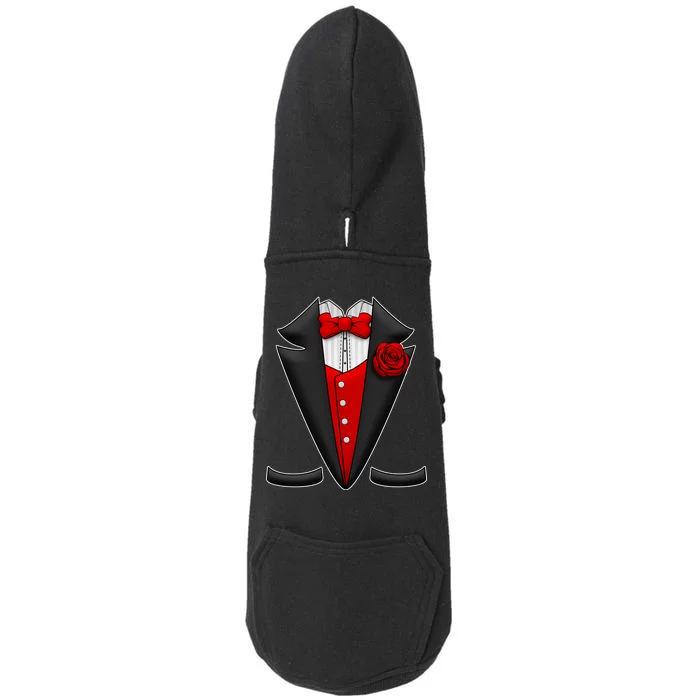 Red Rose Tuxedo Doggie 3-End Fleece Hoodie